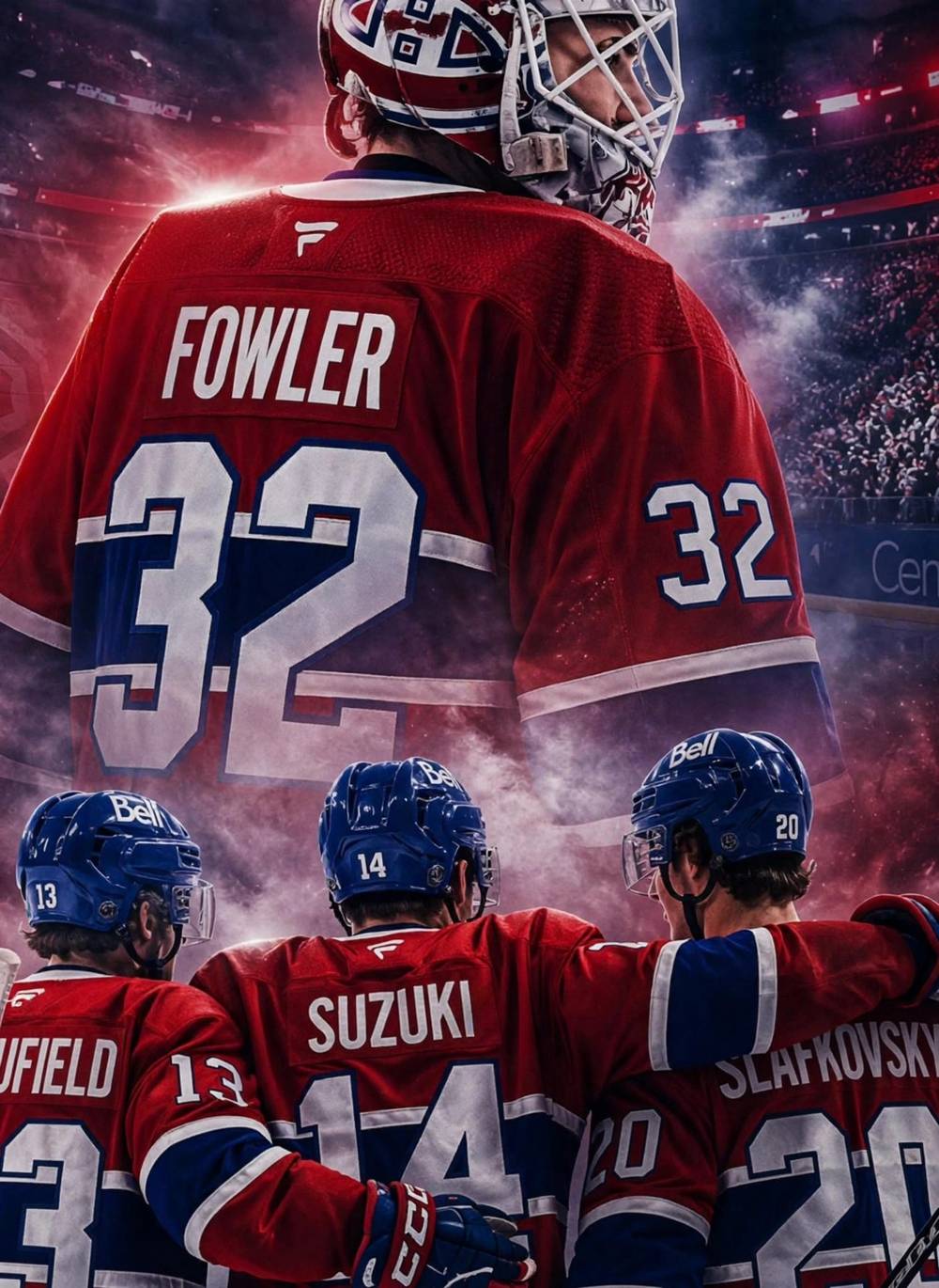 Fowler devant le filet ce soir : Kapanen et Reinbacher en uniforme contre Buffalo